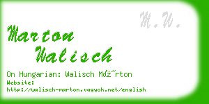 marton walisch business card